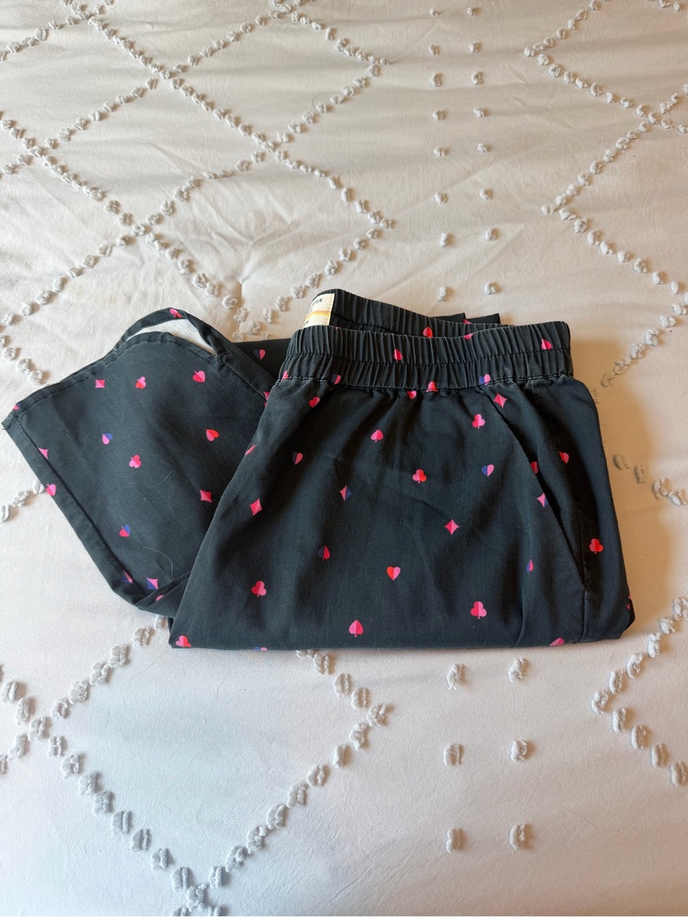 Marine Layer Re-Spun "Allison" Pants - Faded Black Card Suit Print - Size M